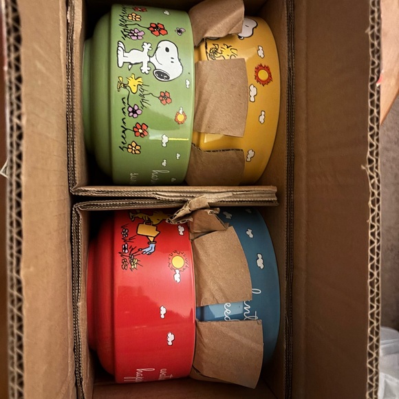 Gibson Peanuts Snoopy’s Garden Patch Set of 4 Stackable Bowls